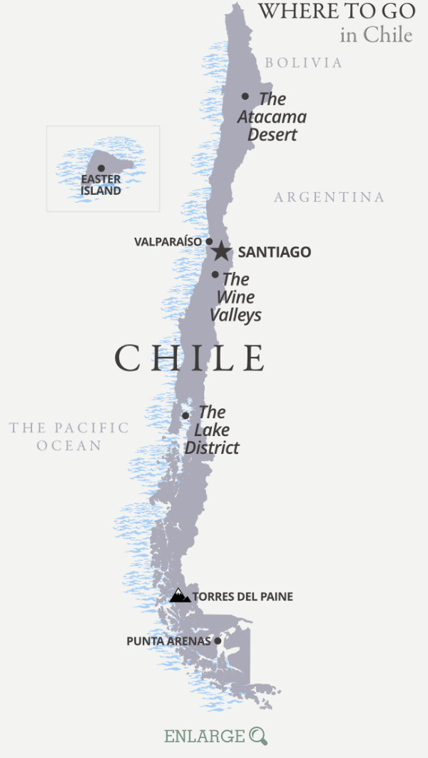 Where to go in Chile map