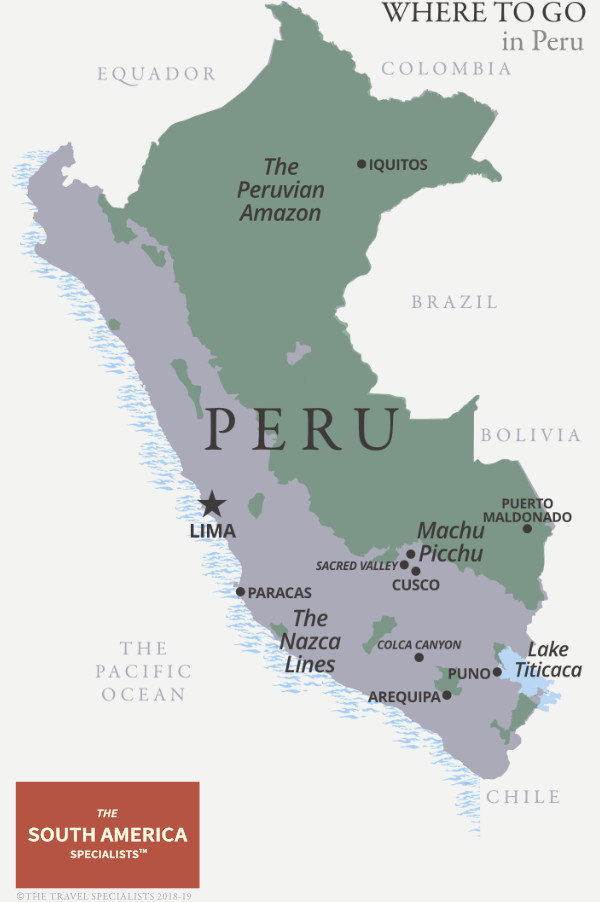 Where to go in Peru map