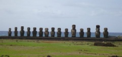 A line of Moia in Easter Island